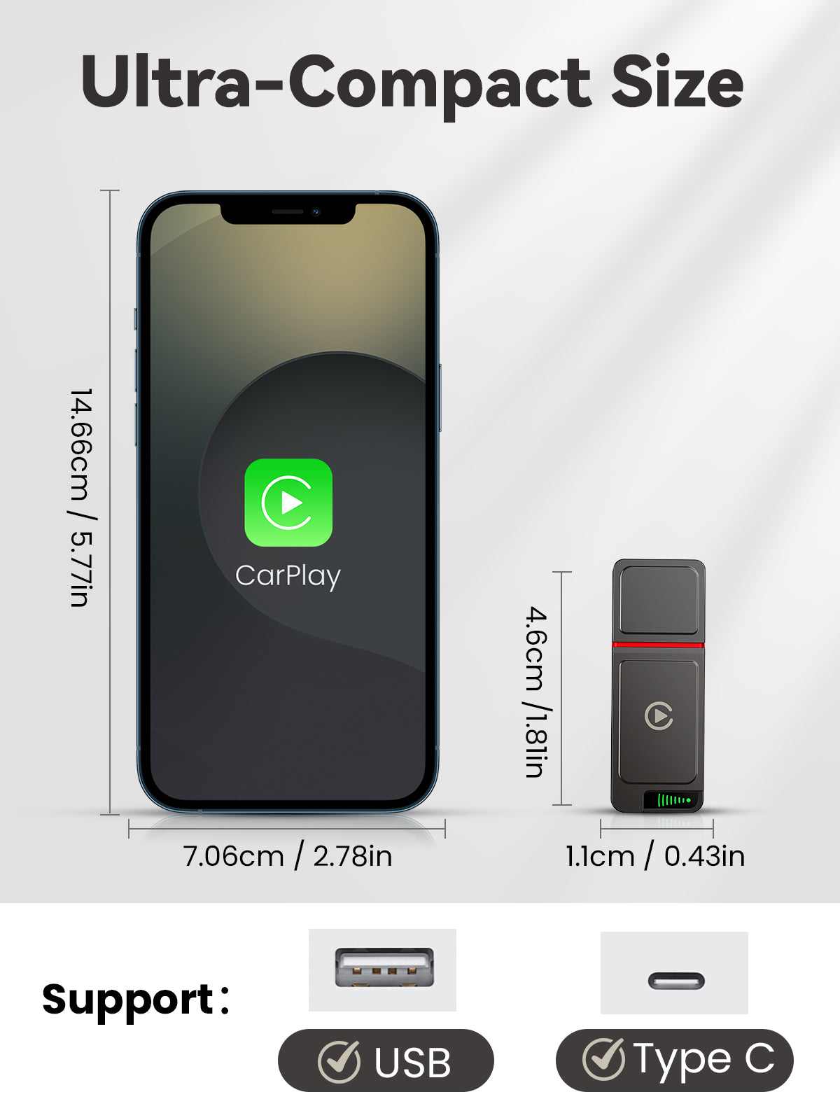 CTC1 Wireless CarPlay Adapter - Metal Shell Design