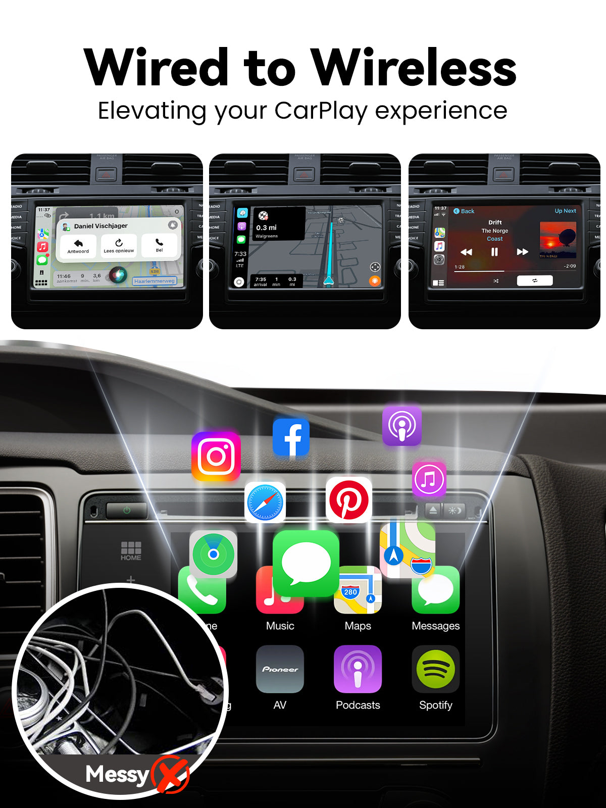 CTC1 Wireless CarPlay Adapter - Metal Shell Design