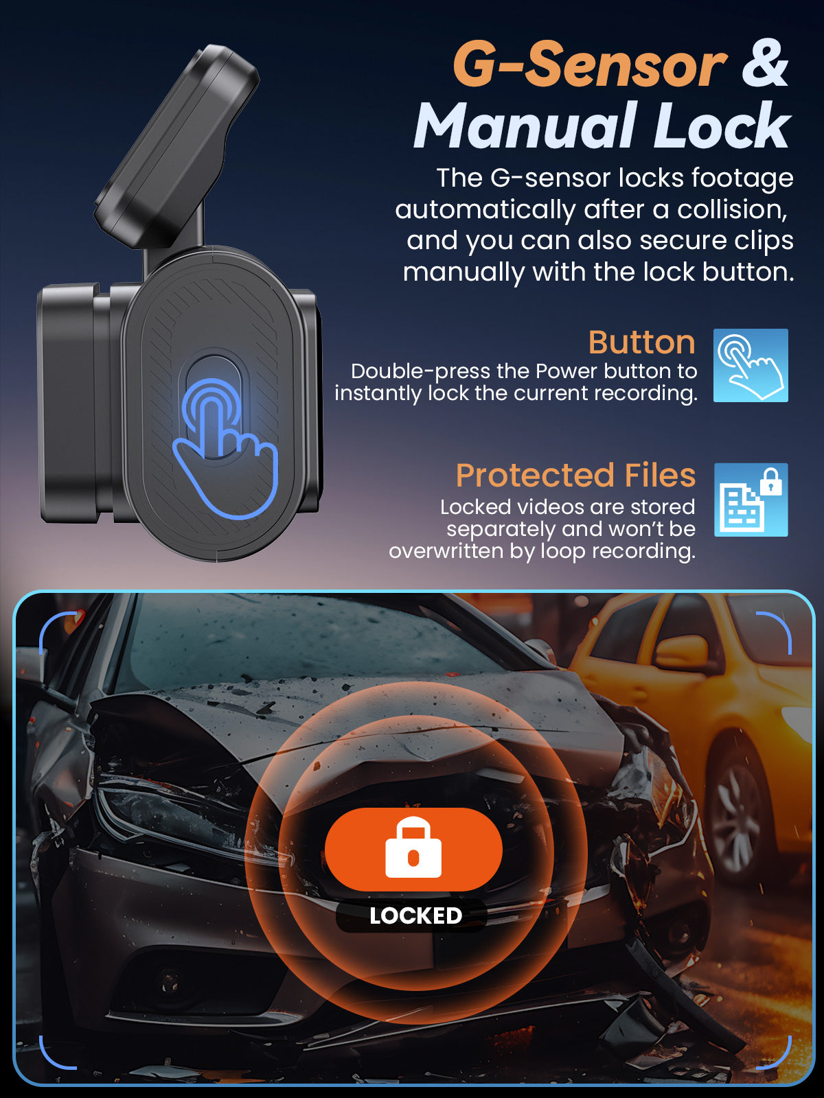 C3 4K+1080P Dash Cam Front and Rear with 5G WiFi