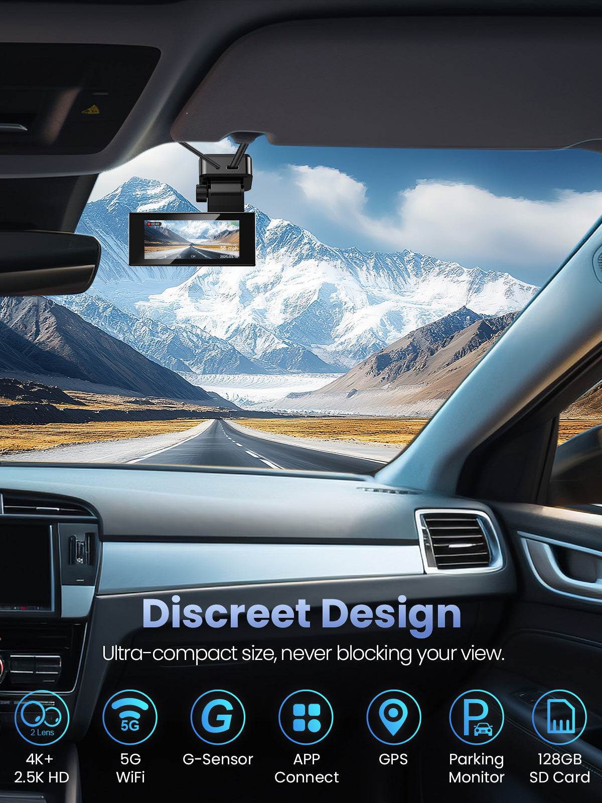 C6 Pro 4K+2.5K Dash Cam with 5G WiFi & GPS