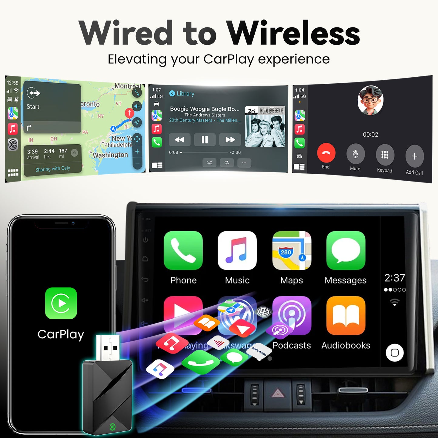 M1 Ultra-Compact Wireless CarPlay Adapter