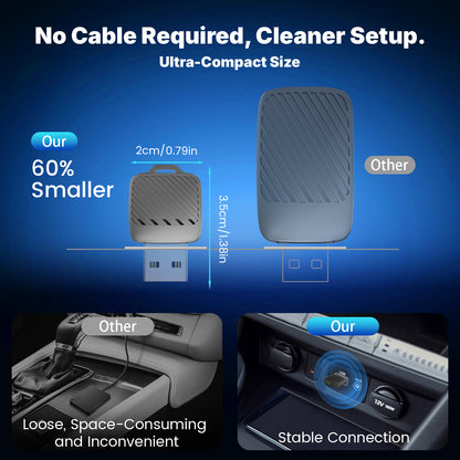 A1 Wireless CarPlay Adapter, Key-Shaped Design