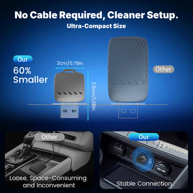 T4 Wireless CarPlay Adapter, Key-Shaped Design