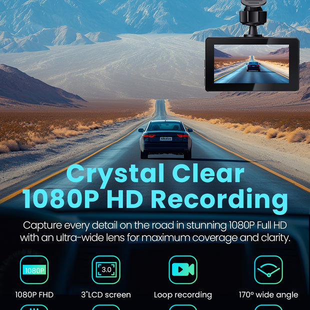 E3 1080P Full HD Dash Cam Front and Rear