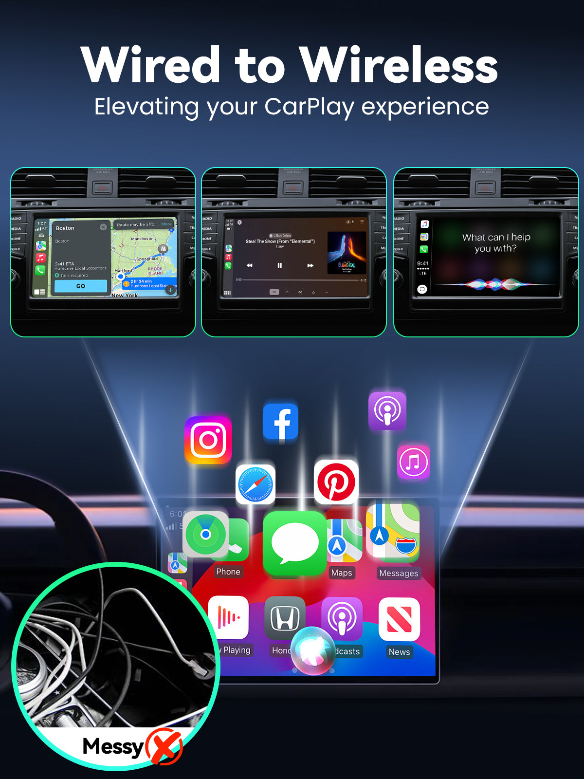 DEALAZOT H1 Wireless CarPlay Adapter
