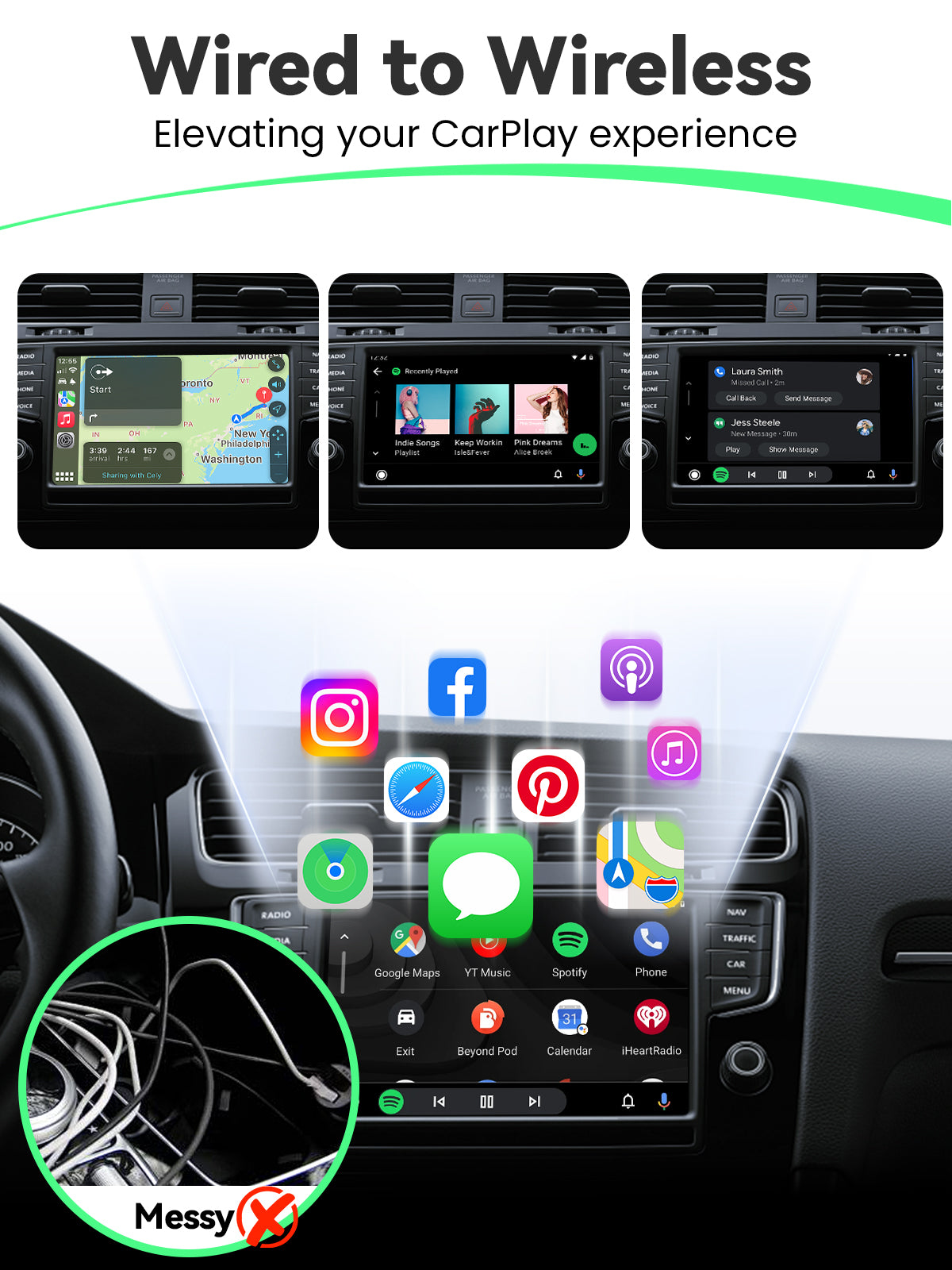 DEALAZOT H2 Wireless CarPlay Adapter