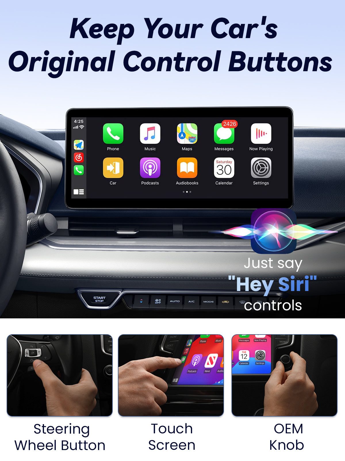 TINAZEOK T3 Wireless CarPlay Adapter, Black