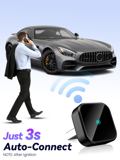 TINAZEOK T3 Wireless CarPlay Adapter, Black