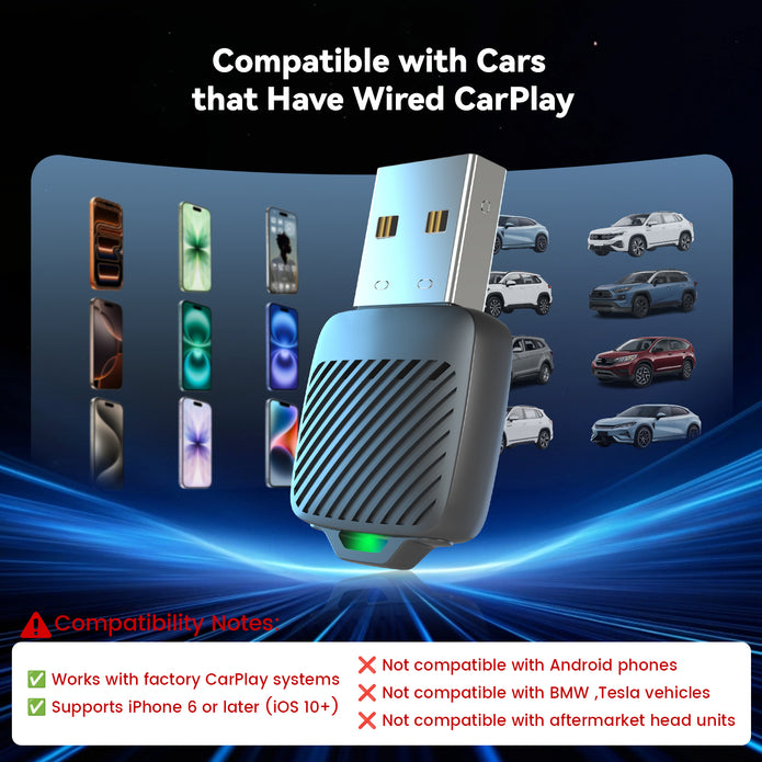 A1 Wireless CarPlay Adapter, Key-Shaped Design