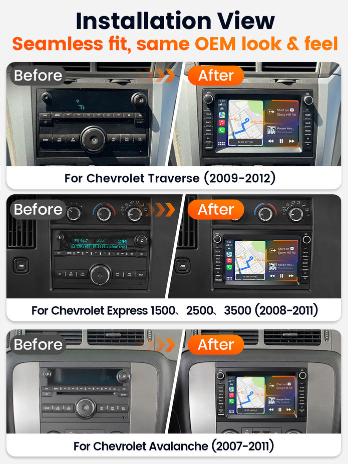 Car Stereo for Chevrolet, GMC, Buick, 7