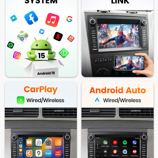 Car Stereo for Chevrolet, GMC, Buick, 7" Touchscreen, Android 15, 4GB+64GB