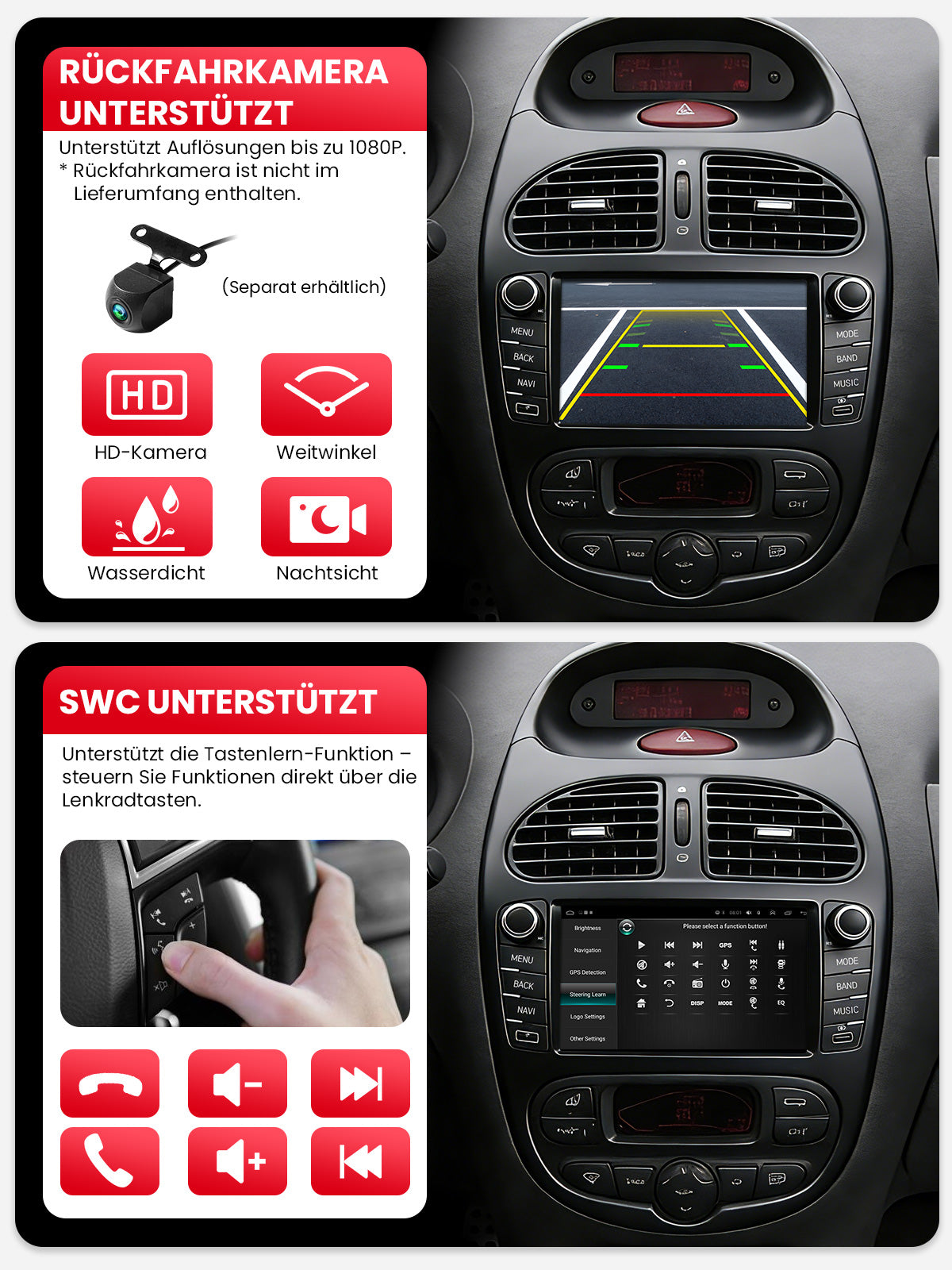 Car Stereo with Apple CarPlay & Android Auto for 1998-2009 Peugeot 206 (Model: 7750B-BQ20-PEUGEOT-206)