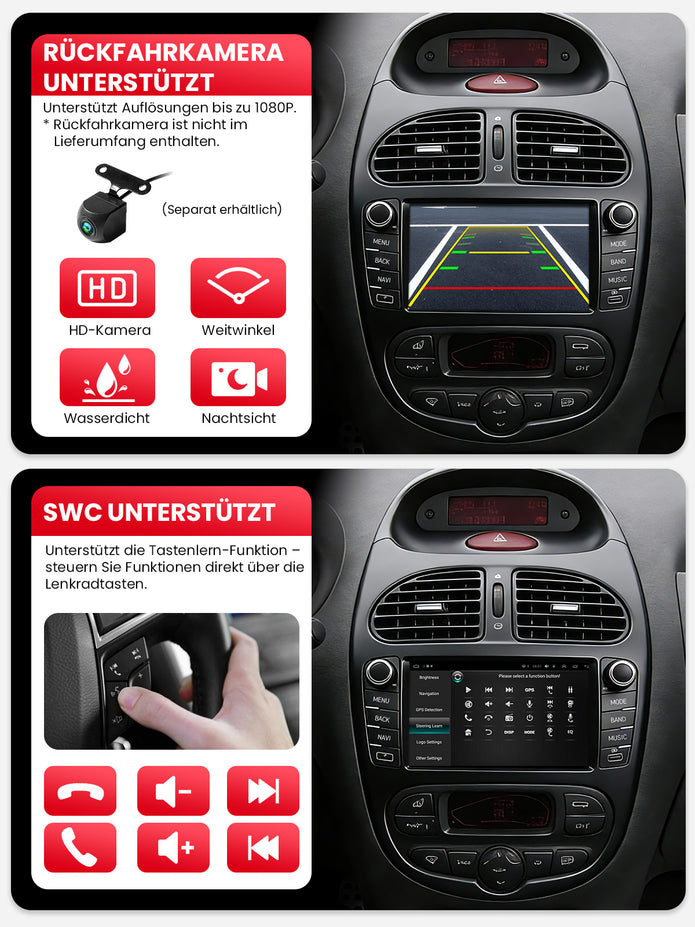 Car Stereo with Apple CarPlay & Android Auto for 1998-2009 Peugeot 206 (Model: 7750B-BQ20-PEUGEOT-206)