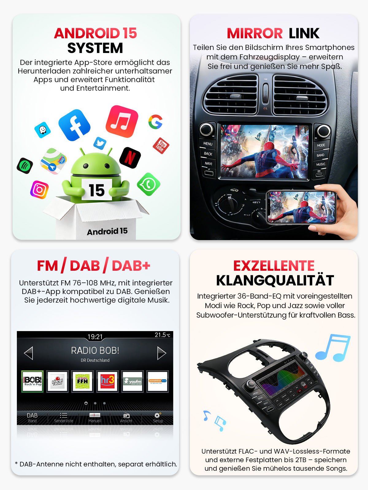 Car Stereo with Apple CarPlay & Android Auto for 1998-2009 Peugeot 206 (Model: 7750B-BQ20-PEUGEOT-206)