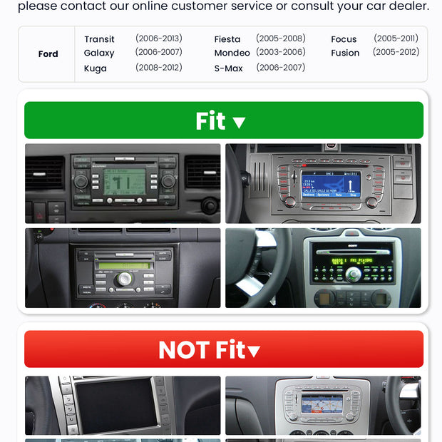 Car Stereo with Apple CarPlay & Android Auto for 2003-2013 Ford (Model: 7754A-BQ20-FORD)