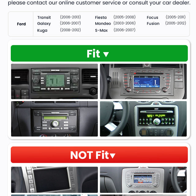 Car Stereo with Apple CarPlay & Android Auto for 2003-2013 Ford (Model: 7754A-BQ20-FORD)