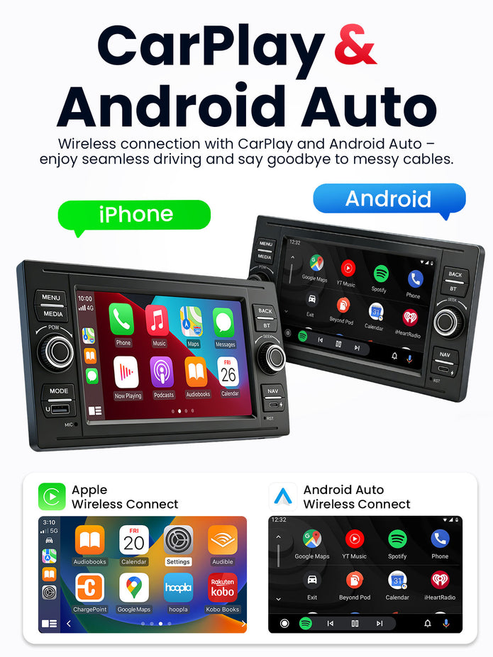 Car Stereo with Apple CarPlay & Android Auto for 2003-2013 Ford (Model: 7754A-BQ20-FORD)