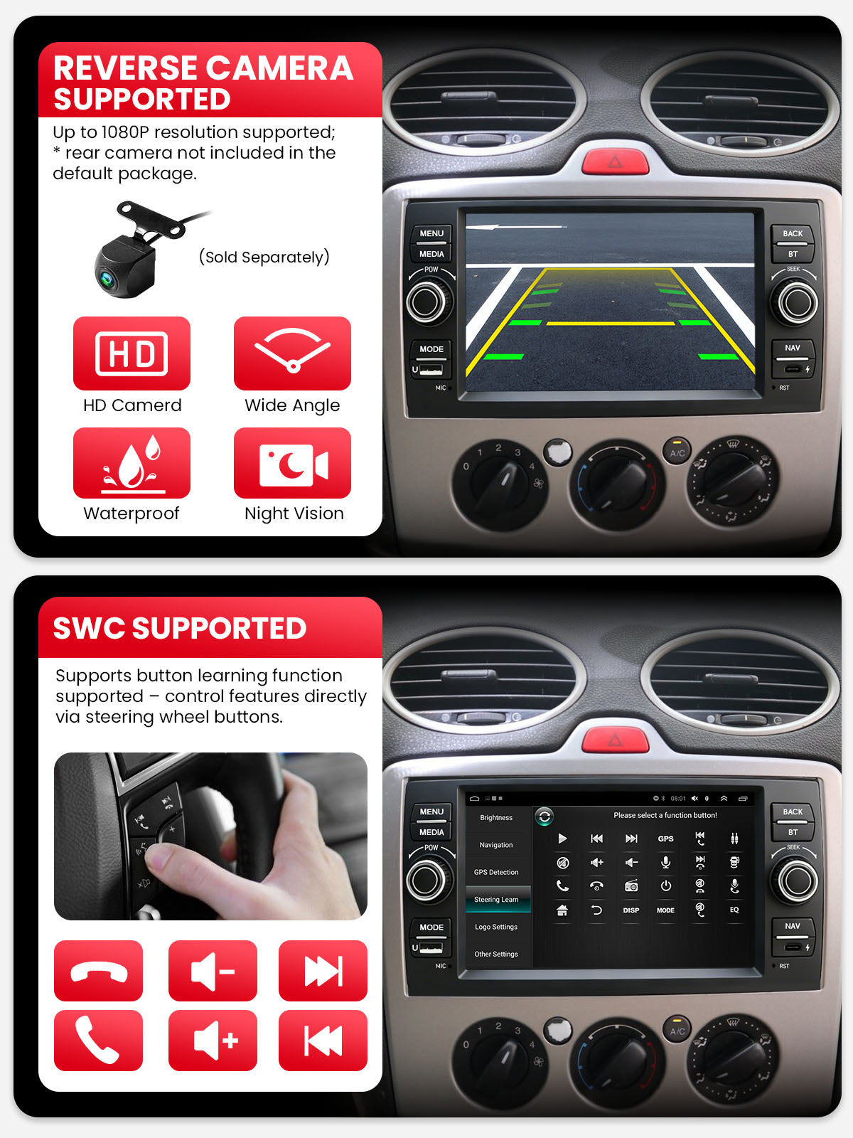 Car Stereo with Apple CarPlay & Android Auto for 2003-2013 Ford (Model: 7754A-BQ20-FORD)