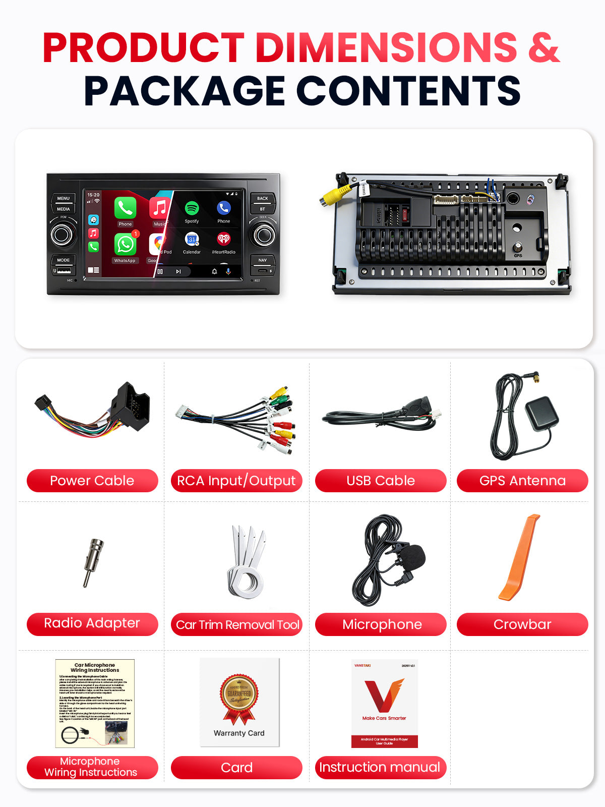 Car Stereo with Apple CarPlay & Android Auto for 2003-2013 Ford (Model: 7754A-BQ20-FORD)
