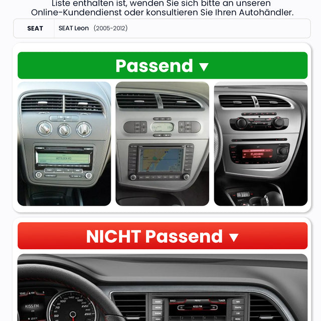 Car Stereo with Apple CarPlay & Android Auto for 2005-2012 SEAT Leon (Model: 7773B-LEON-BQ20-SEAT)