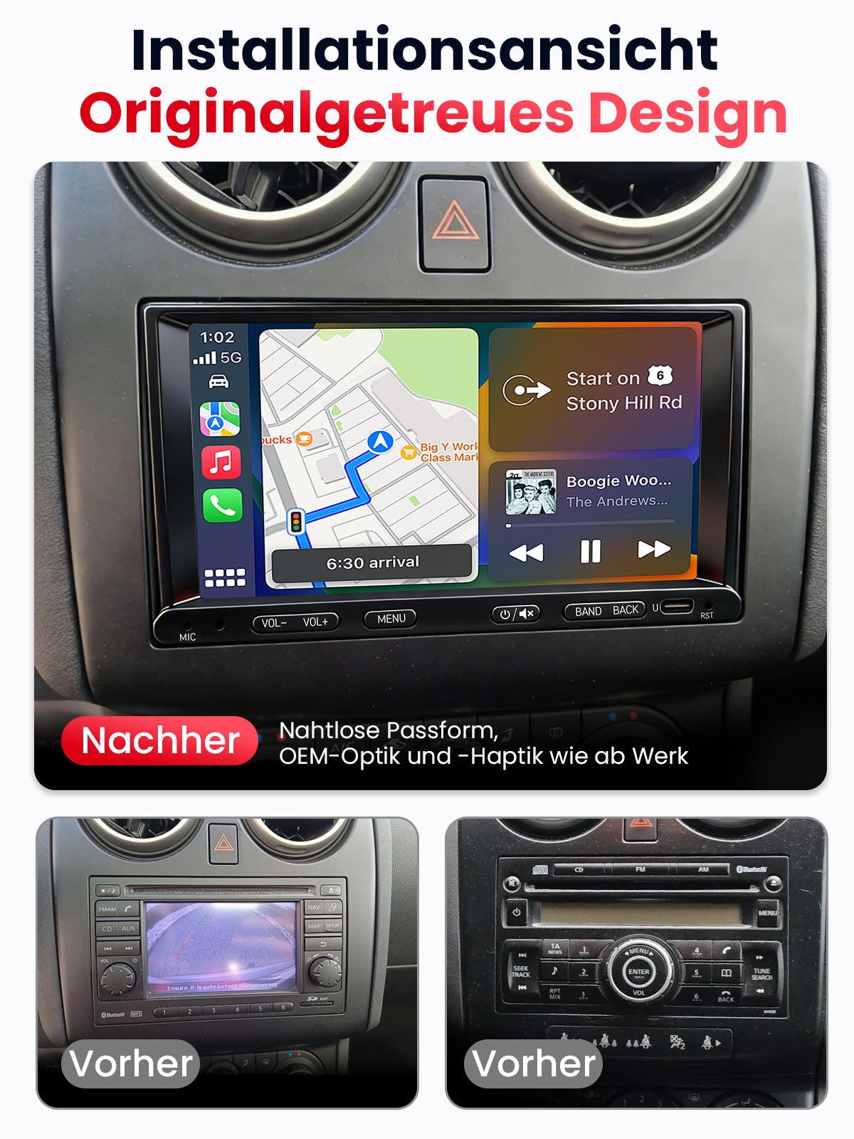 Car Stereo with Apple CarPlay & Android Auto for Nissan Qashqai (Model: 7780B-BQ20-NISSAN-QASHQAI)