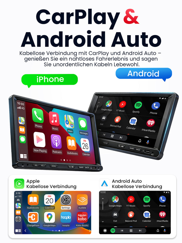 Car Stereo with Apple CarPlay & Android Auto for Nissan Qashqai (Model: 7780B-BQ20-NISSAN-QASHQAI)