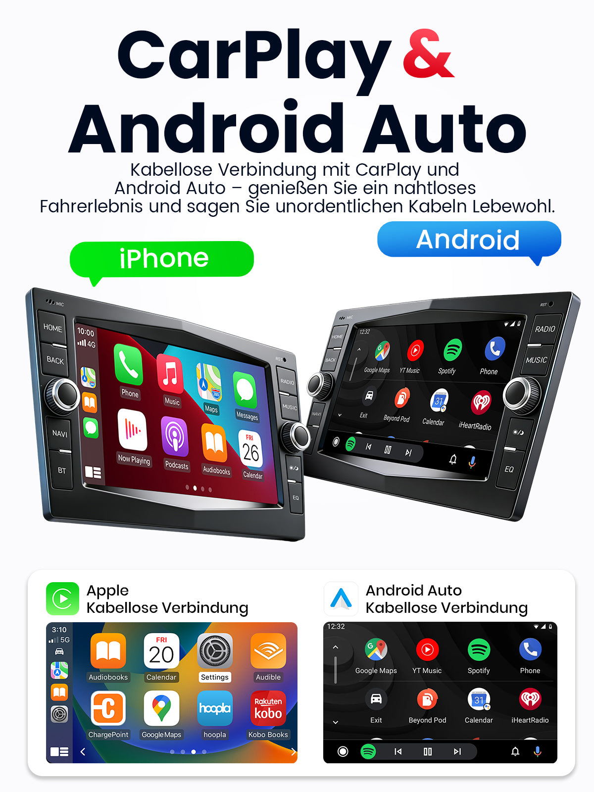 Car Stereo with Apple CarPlay & Android Auto for 2000-2015 Opel, Vauxhall (Model: 7784A-BQ20-OPEL)