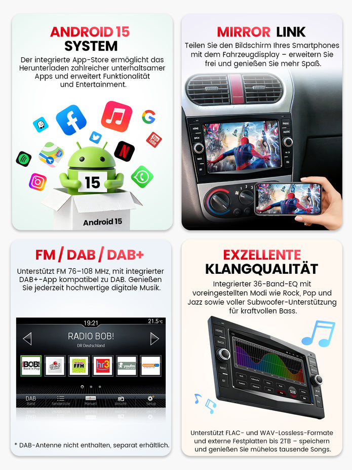 Car Stereo with Apple CarPlay & Android Auto for 2000-2015 Opel, Vauxhall (Model: 7784A-BQ20-OPEL)