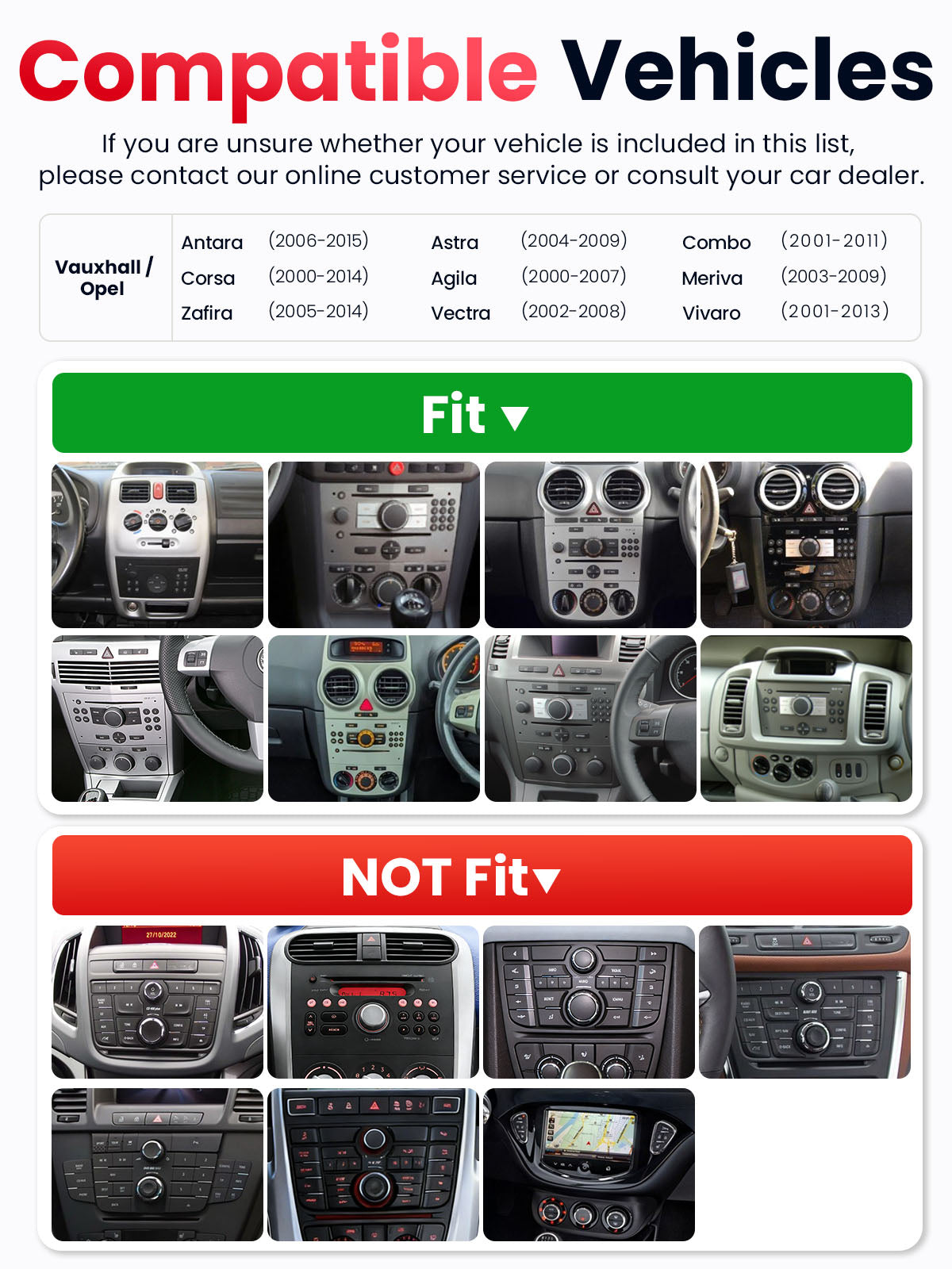 Car Stereo with Apple CarPlay & Android Auto for 2000-2015 Opel, Vauxhall (Model: 7784C-BQ20-OPEL)