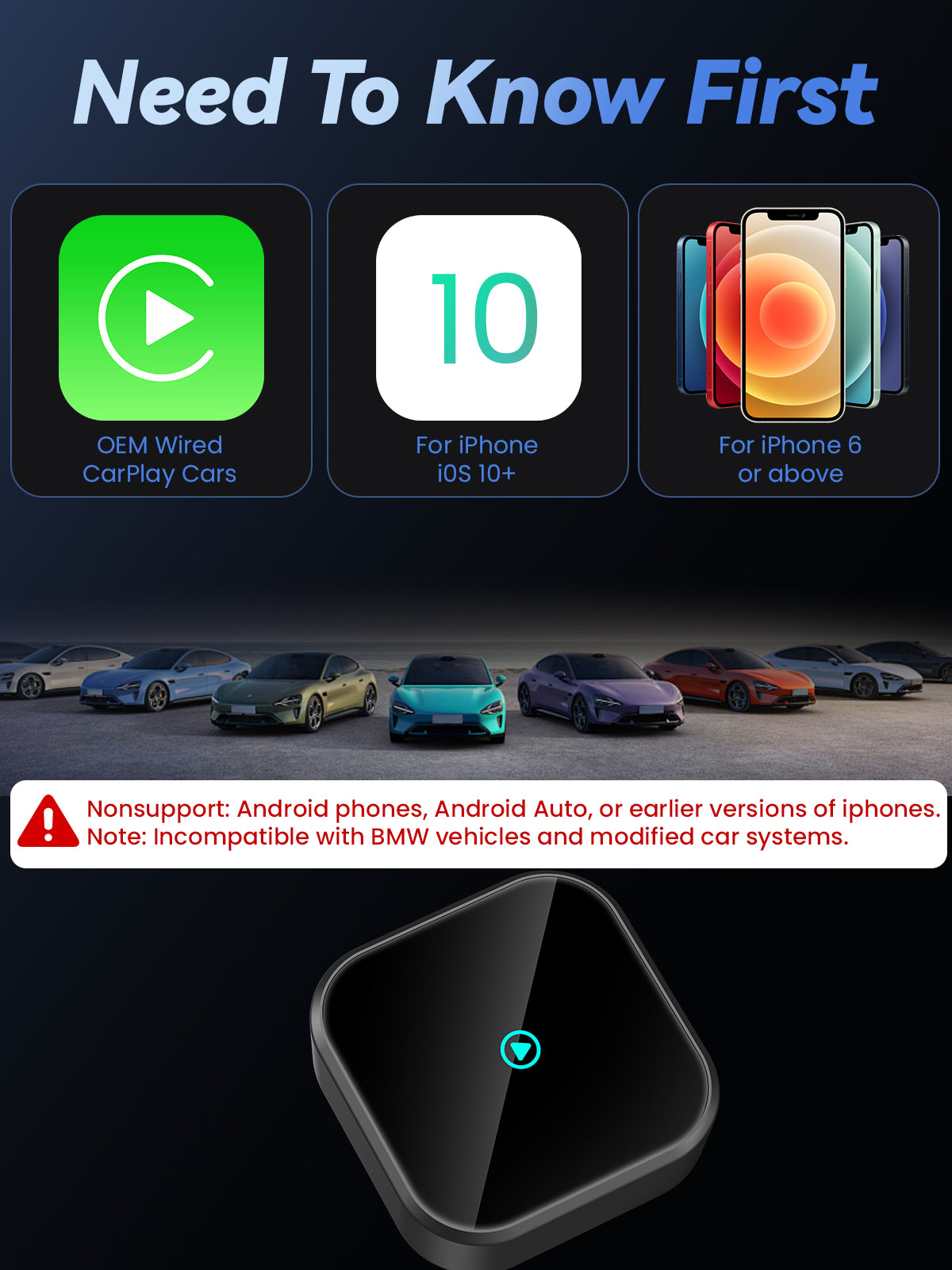 DEALAZOT H3 Wireless CarPlay Adapter