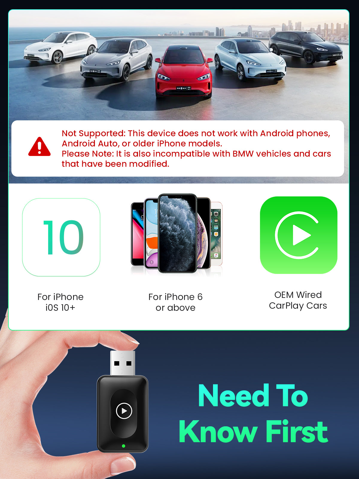 DEALAZOT H1 Wireless CarPlay Adapter