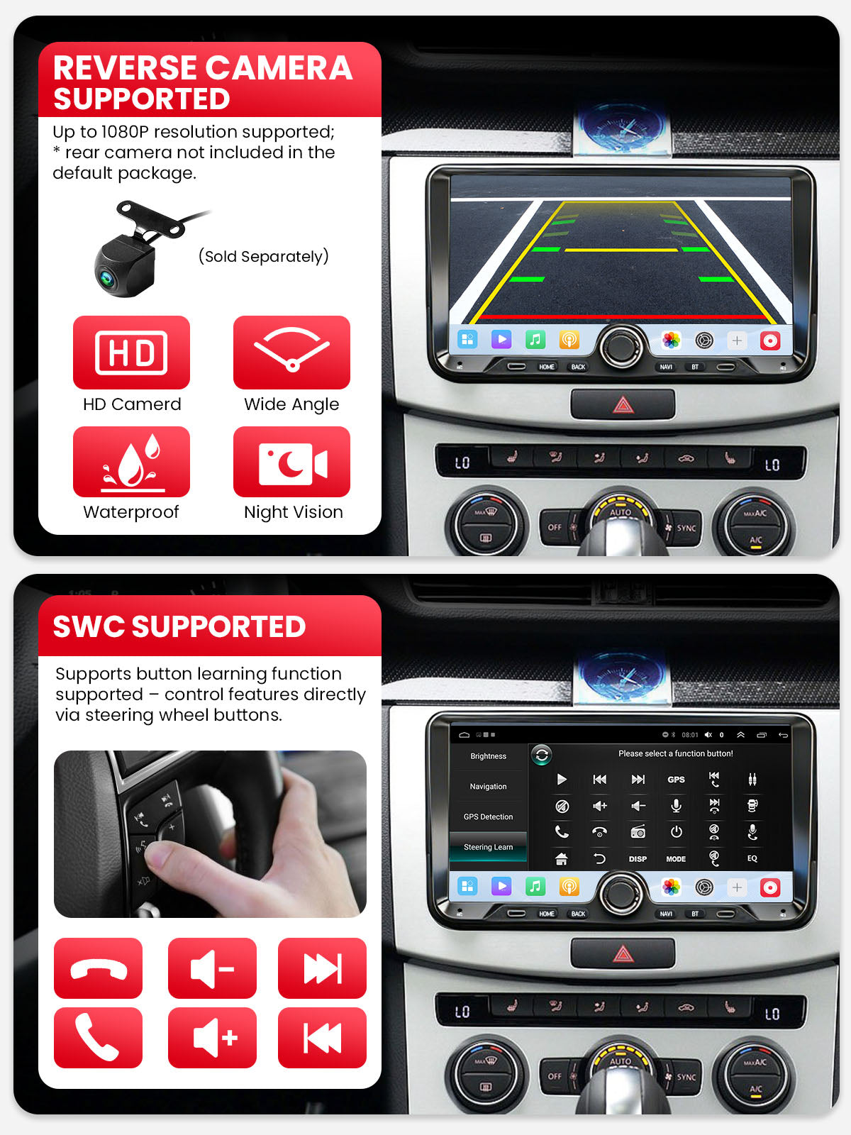 Car Stereo with Apple CarPlay & Android Auto for Volkswagen, Skoda & SEAT (Model: 9025-BQ20-VSS)
