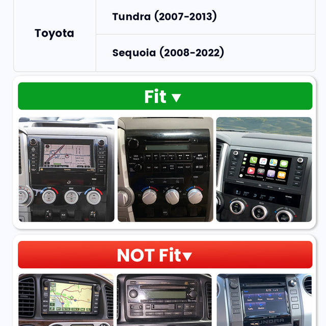 Car Stereo for Toyota Sequoia, Tundra, 9" Touchscreen, Android 15, 4GB+64GB