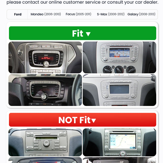 Car Stereo with Apple CarPlay & Android Auto for 2005-2013 Ford (Model: G7230-BQ20-FORD)
