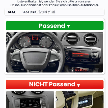Car Stereo with Apple CarPlay & Android Auto for 2008-2013 SEAT Ibiza (Model: IBIZA-BQ20-SEAT)