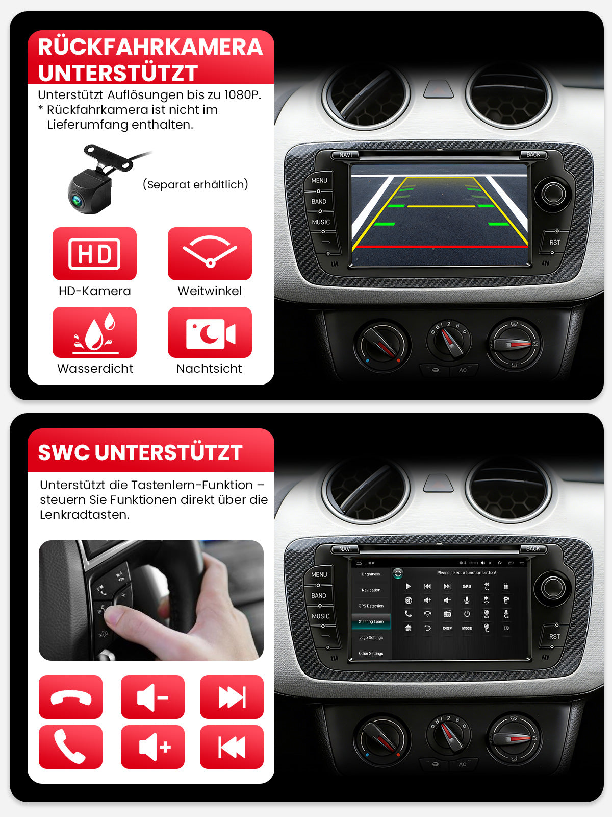 Car Stereo with Apple CarPlay & Android Auto for 2008-2013 SEAT Ibiza (Model: IBIZA-BQ20-SEAT)
