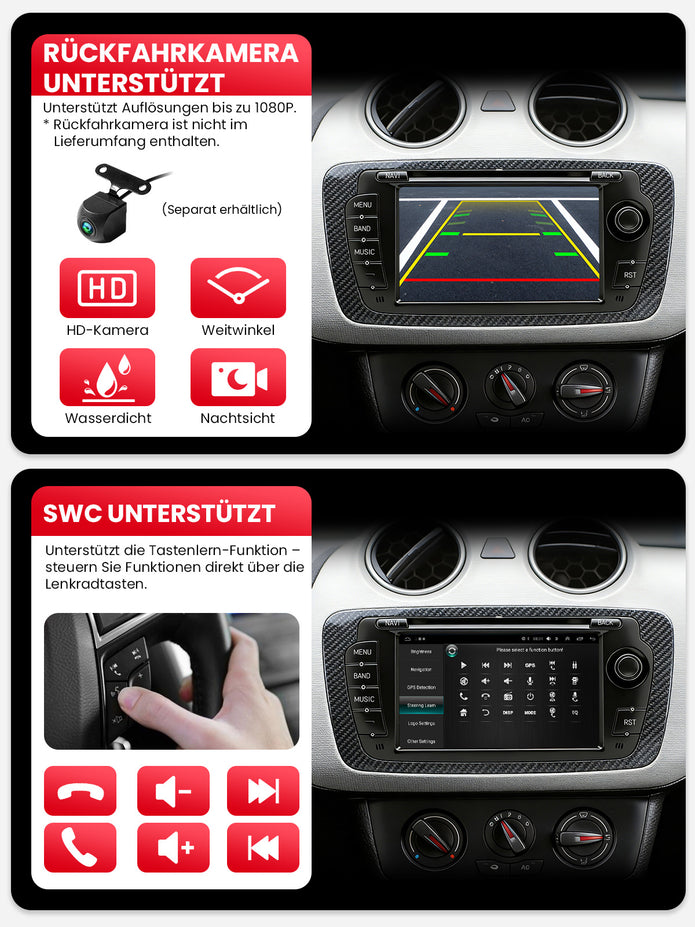 Car Stereo with Apple CarPlay & Android Auto for 2008-2013 SEAT Ibiza (Model: IBIZA-BQ20-SEAT)