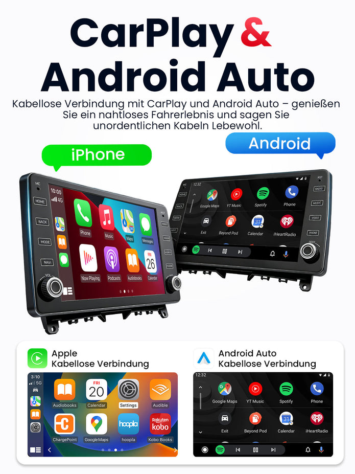 Car Stereo with Apple CarPlay & Android Auto for 2007-2011 Mercedes-Benz C-Class (Model: K811A-BQ20-MB-C)