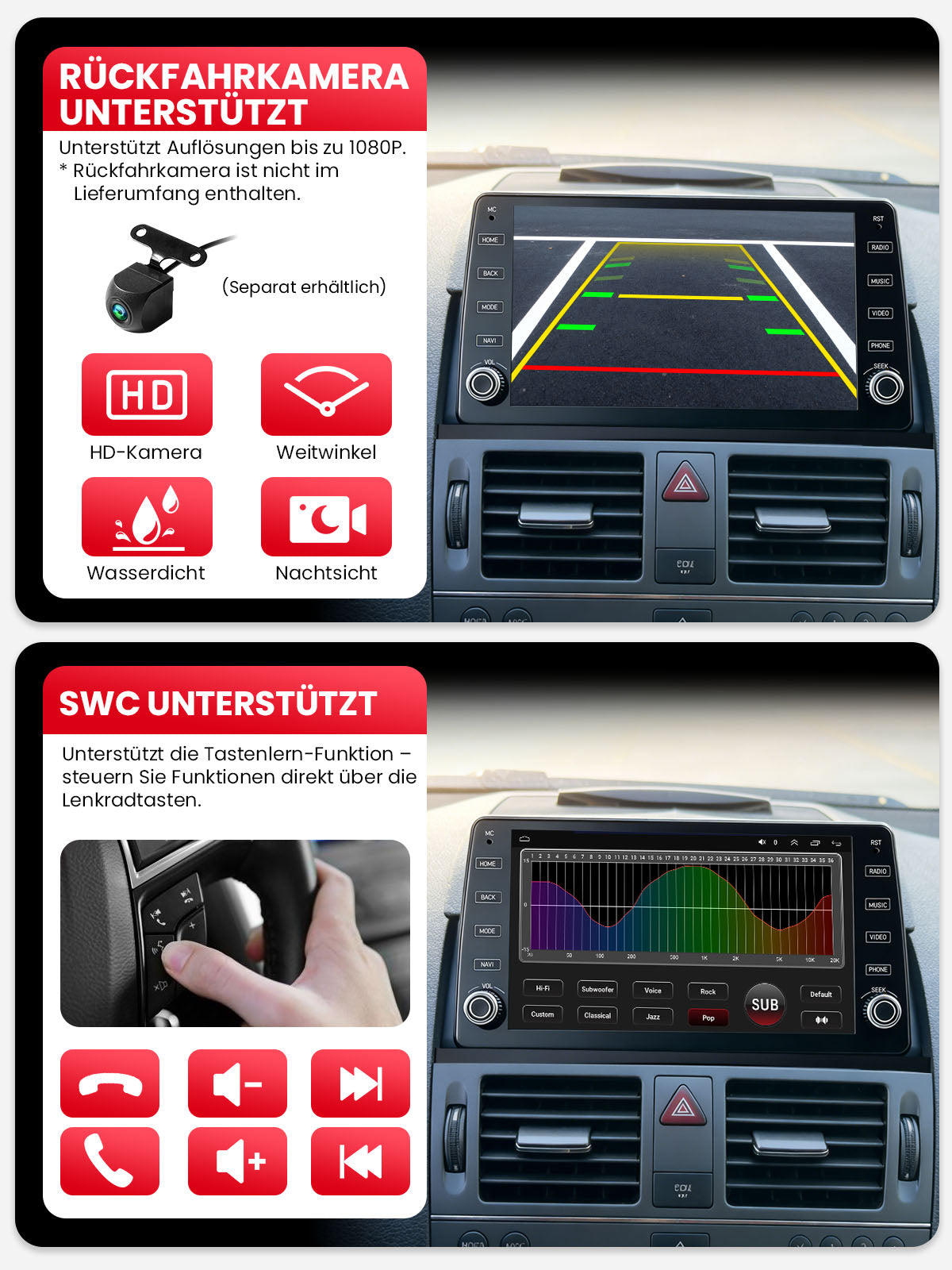 Car Stereo with Apple CarPlay & Android Auto for 2007-2011 Mercedes-Benz C-Class (Model: K811A-BQ20-MB-C)