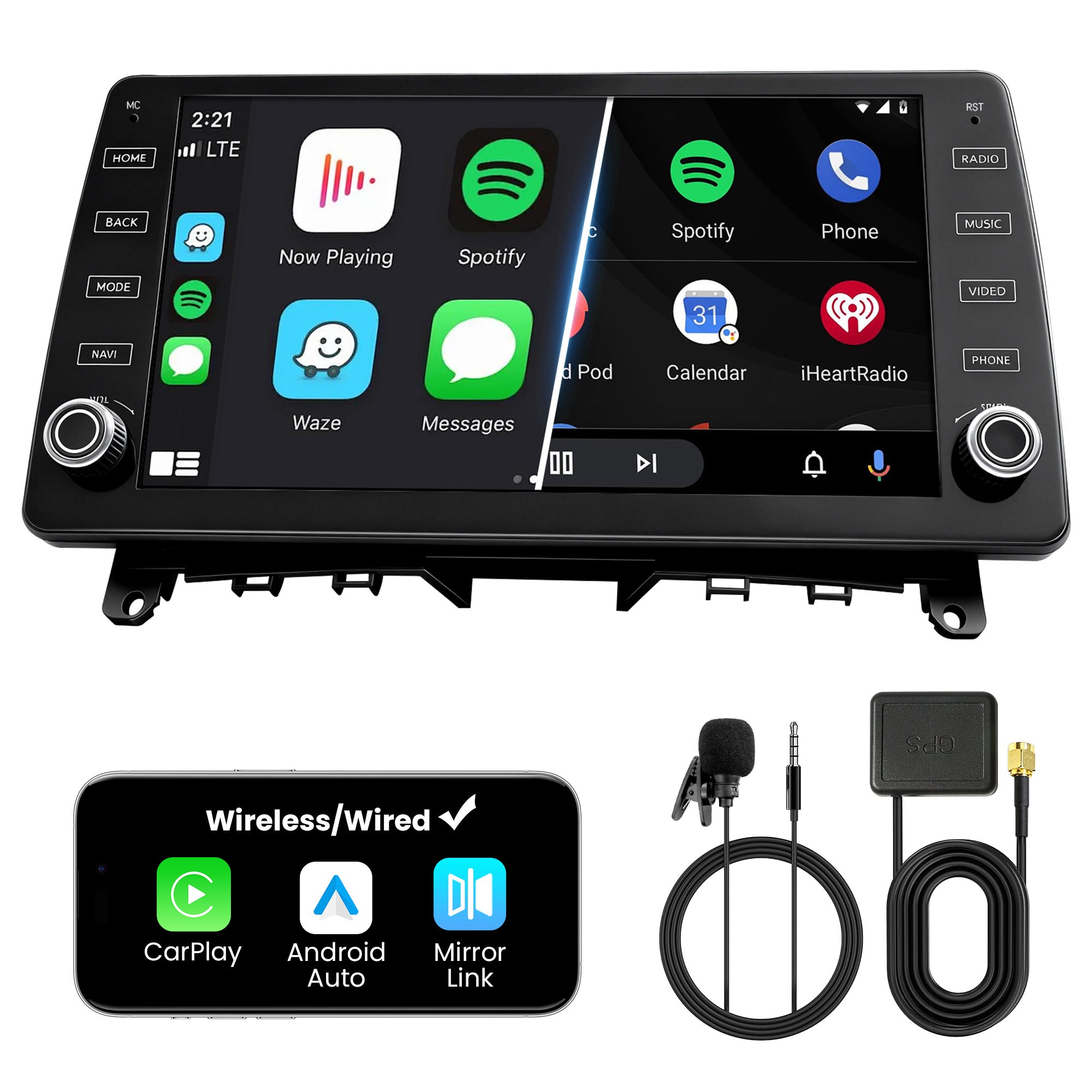 Car Stereo with Apple CarPlay & Android Auto for 2007-2011 Mercedes-Benz C-Class (Model: K811A-BQ20-MB-C)