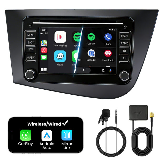 Car Stereo with Apple CarPlay & Android Auto for 2005-2012 SEAT Leon (Model: 7773B-LEON-BQ20-SEAT)