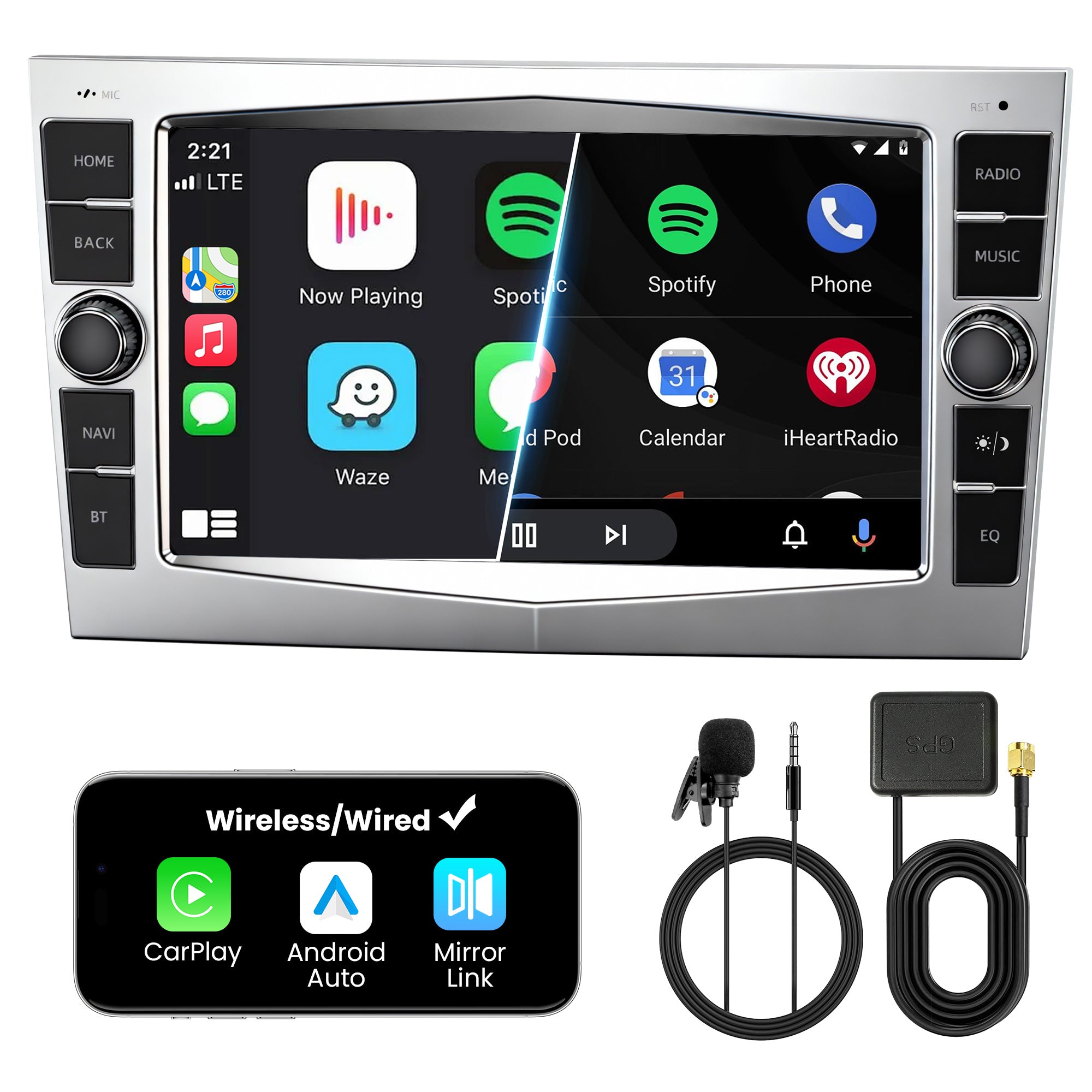 Car Stereo with Apple CarPlay & Android Auto for 2000-2015 Opel, Vauxhall (Model: 7784C-BQ20-OPEL)