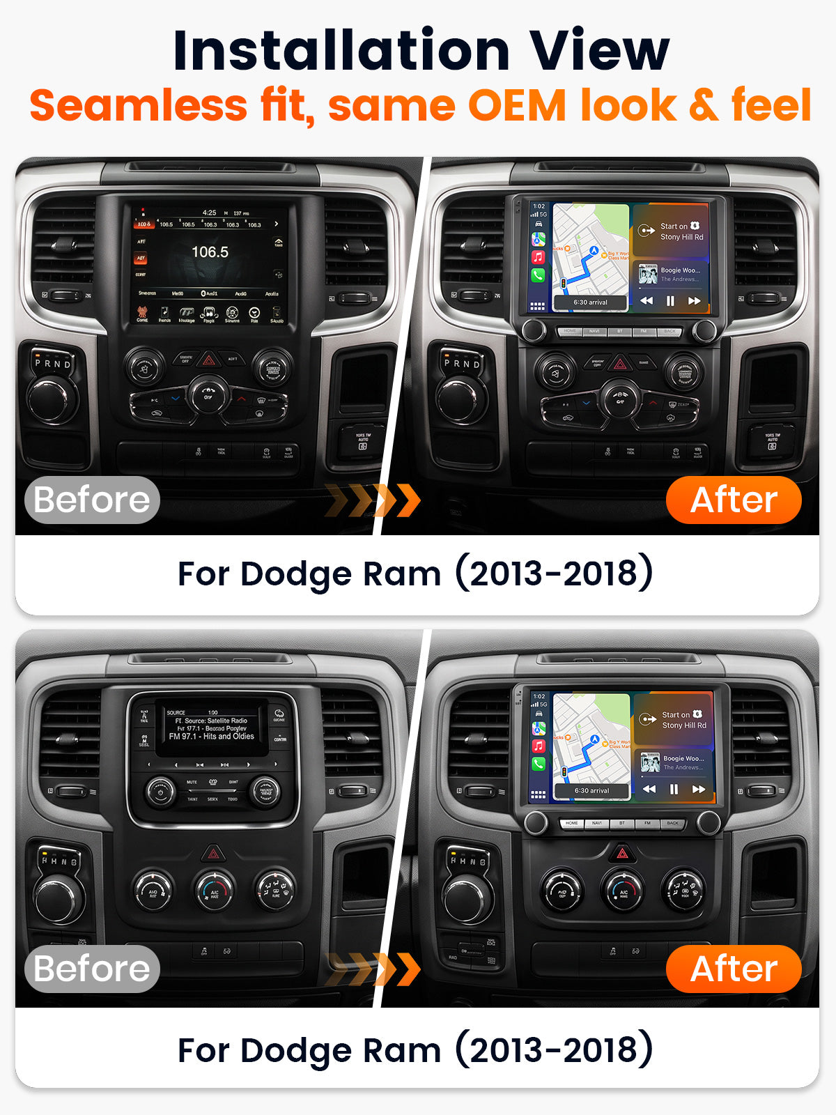 Car Stereo for Dodge Ram 2013-2018, 9
