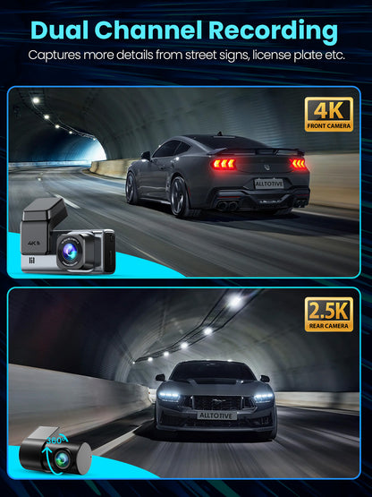 R5 Pro 4K+2.5K Dash Cam with 5G WiFi & GPS